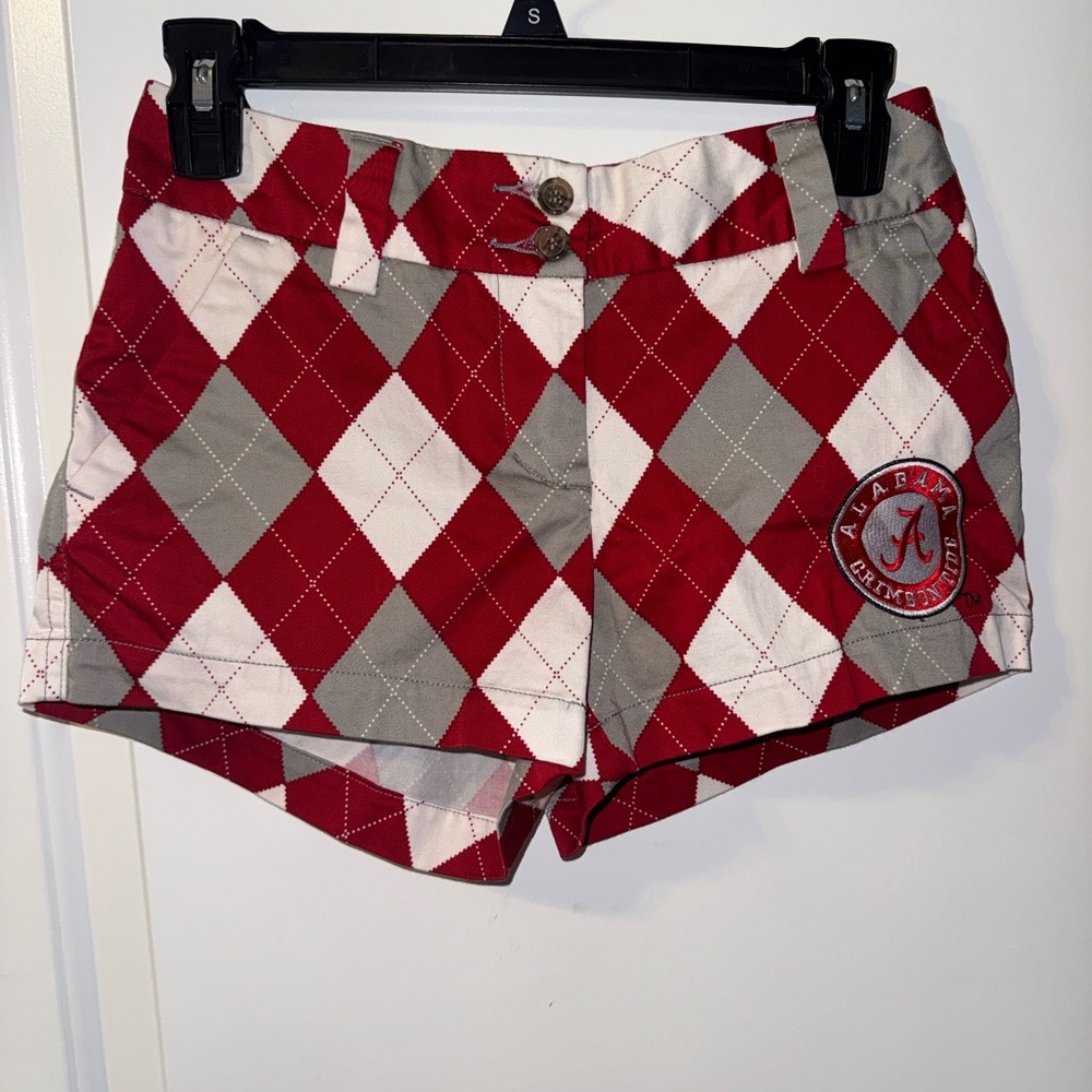 Loudmouth Crimson Tide and Gray Argyle Alabama Women's  Shorts size 0